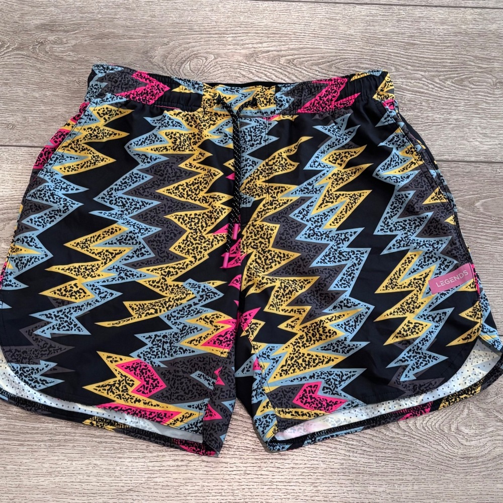 Legends Relay Shorts Mens Large Colorful Print Athletic Gym Running Casual